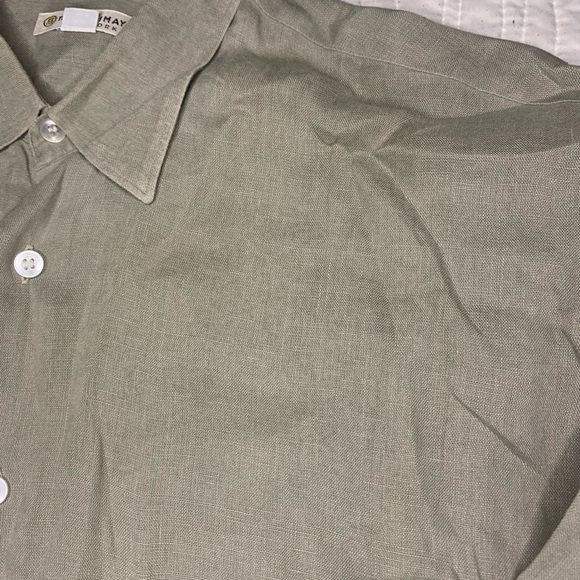 Takashimaya mens light grey button down Shirt Sz L - Picture 2 of 5